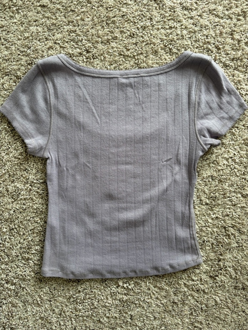 Free People Scoop-Neck Short Sleeve Top - Purple - Picture 3 of 3